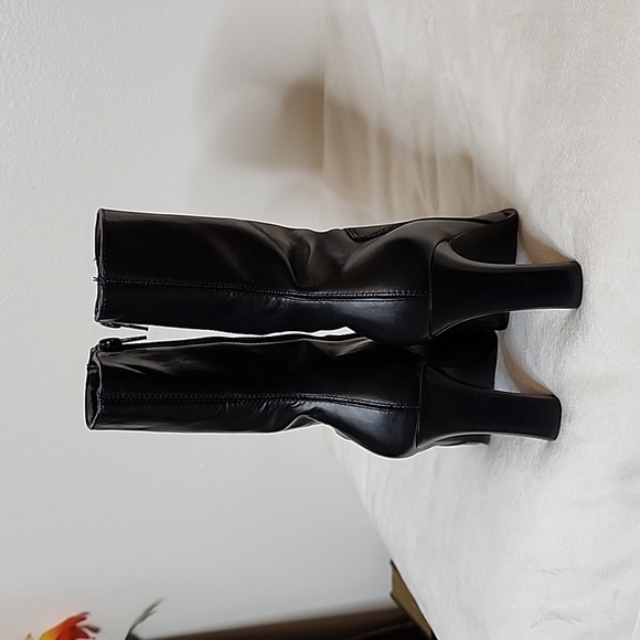 Vintage Steve Madden Josie Leather Boots Y2K 90S Ankle Booties Black Heeled - Picture 12 of 15